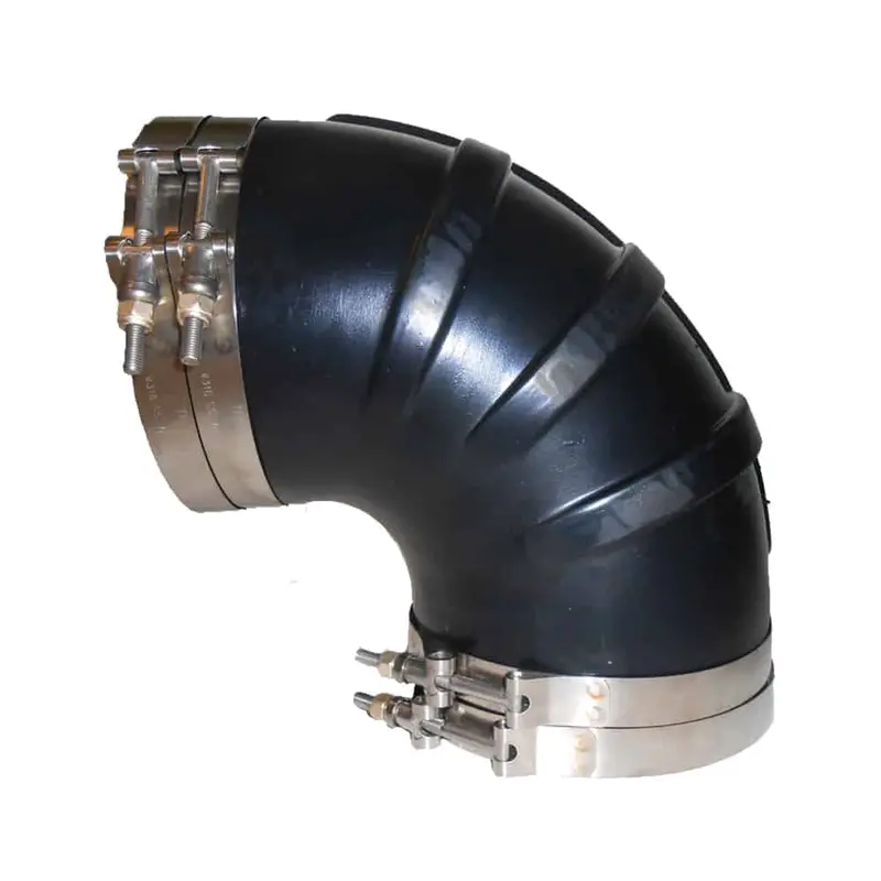 Trident Marine 6" Id 90-Degree Epdm Black Rubber Molded Wet Exhaust Elbow W/4 T-Bolt Clamps [Trl-690-S/S] 1