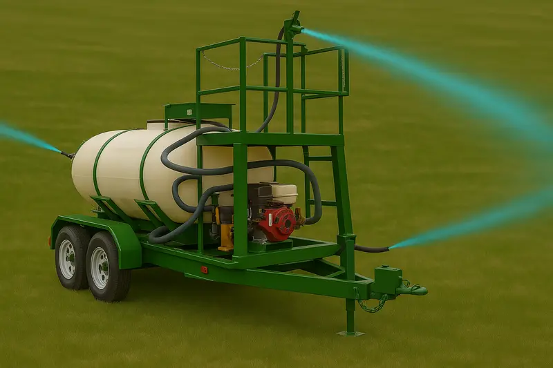 Turbo Turf Hybrid Hydroseeder | Model Hy-750-He & Hy-750-He-P | Width 75" | Capacity 750 Gallons | Honda Engine 2X 13 Hp | Skid & Type 1