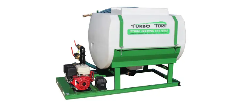Turbo Turf Hydroseeder | Model Hs-500-Eh & Hs-500-Eh-P | 62” Width | Capacity 500 Gallon | Engine Horsepower 13 Hp | Skid & Trailer 1
