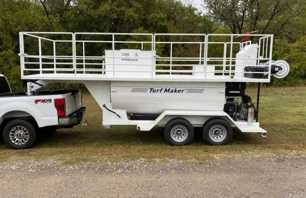 Turfmaker Hydroseeder Deck & Railing | Model 1200 (Hydraulic Drive System) | Total Capacity 1250 Gallons | Skid Frame Width 47" Inches | Pull Type Or Gooseneck Trailer Options 4