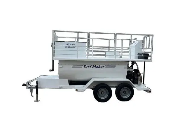 Turfmaker Hydroseeder Deck & Railing | Model 1200 (Hydraulic Drive System) | Total Capacity 1250 Gallons | Skid Frame Width 47" Inches | Pull Type Or Gooseneck Trailer Options 7