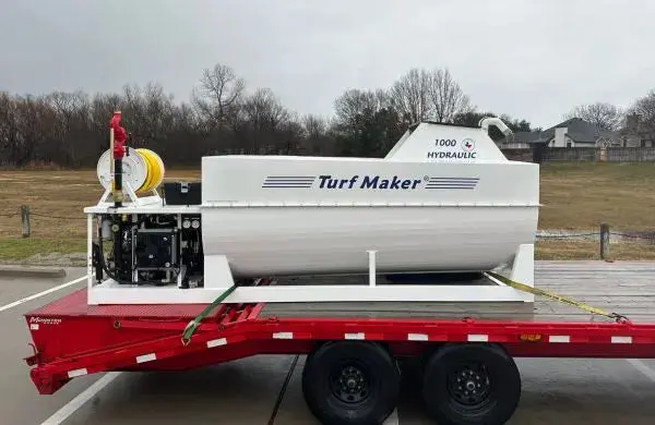 Turfmaker Hydroseeder | Model 1000 (Diesel Engine) | Total Capacity 1000 Gallons | Skid Frame Width 47" | Double Axle Trailer Option 1