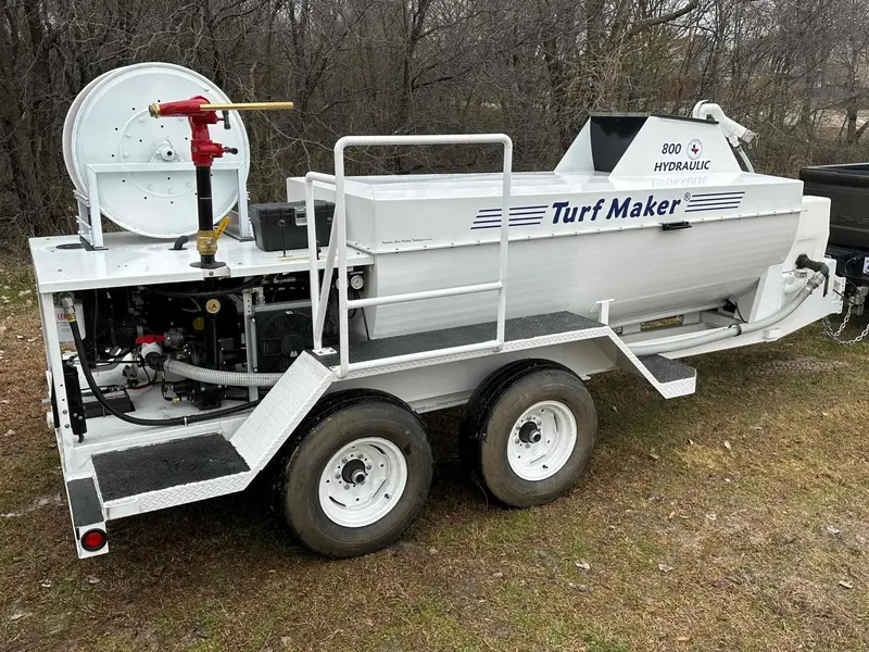 Turfmaker Hydroseeder | Model 800 (Diesel Engine) | Total Capacity 800 Gallons | Skid Frame Width 47" | Double Axle Trailer Option 1