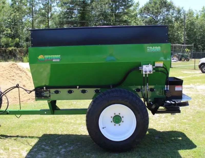 Turftime Topdresser | Model Tt-2410-Tt-2430 | With 36"-48" (Top) & 25" (Bottom) | Hopper Capacity 1-3.5 Yds | Horsepower 30-50 Hp | For Tractors 8