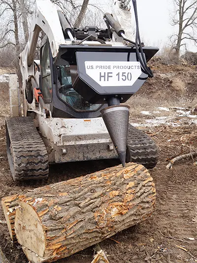 U.S Pride Hands Free Cone Log Splitter | Model Hf-150 | Max Split Size 7' Ft | Oil Flow Range 15-20 Gpm | For Mid Sized Skid Steer Loaders 1