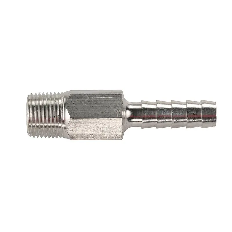 Universal Aluminum Fuel Hose Fitting - 3/8" Npt X 3/8" Barb - (Anti-Siphon Valve) [88Fas038-6] 1