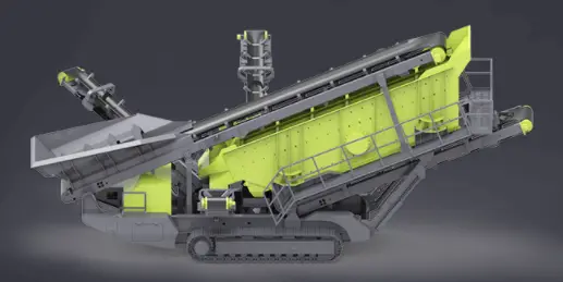 Upsen Crawler Movable Vibrating Screen | Model U-Yk1860 | Diesel Engine 125 Hp | Stock Bin Volume 1.5 Cubic Meter 1