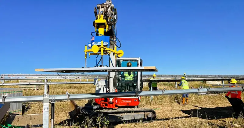 Vacuworx Solar Panel Lifter & Pallet Curler System | Model Spl Series | Width 30.1" | 300 Lb Capacity | Up To ~8 Ton | For Mini Excavator 1
