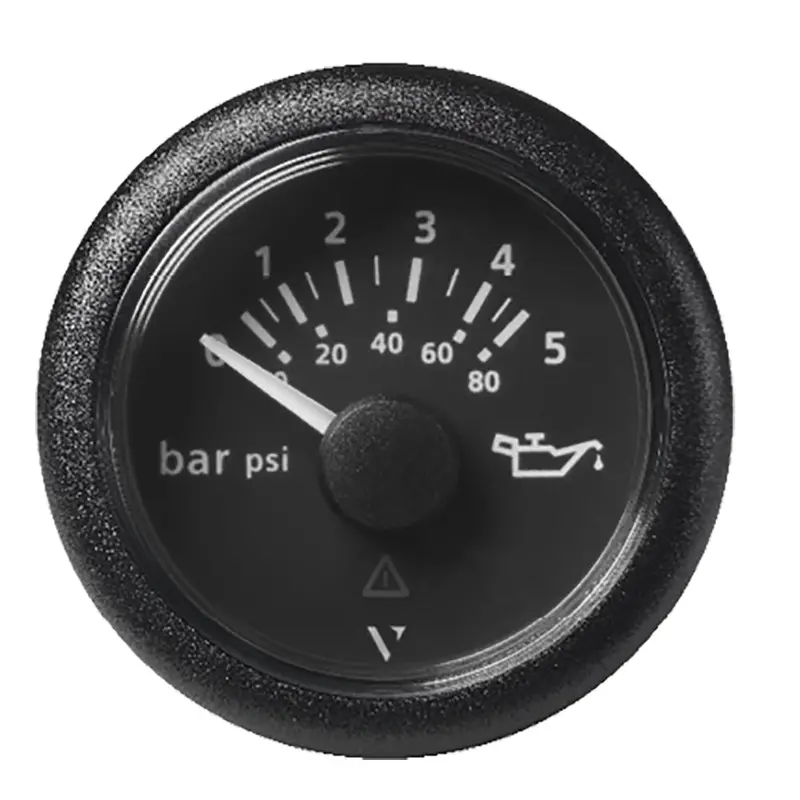 Veratron 52 Mm (2-1/16") Viewline Oil Pressure Gauge 5 Bar/80 Psi - Black Dial  Round Bezel [A2c59514123] 1