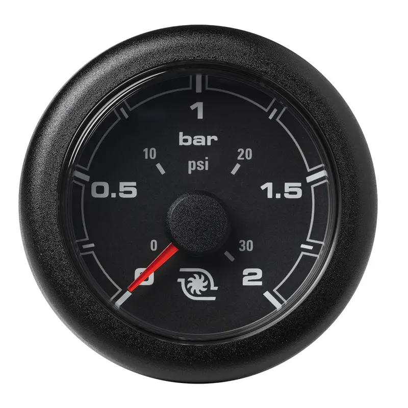 Veratron 52Mm (2-1/16") Oceanlink Boost Pressure Gauge - 2 Bar/30 Psi - Black Dial  Bezel [A2c1066140001] 1