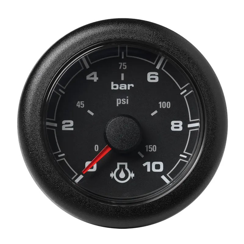 Veratron 52Mm (2-1/16") Oceanlink Engine Oil Pressure Gauge -10 Bar/150 Psi - Black Dial  Bezel [A2c1066000001] 1