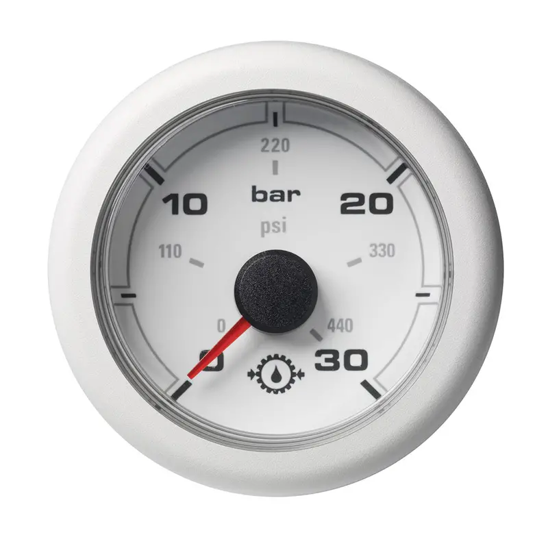Veratron 52Mm (2-1/16") Oceanlink Transmission Oil Pressure Gauge - 30 Bar/440 Psi - White Dial  Bezel [A2c1066050001] 1