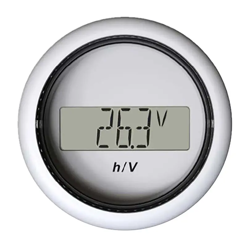 Veratron 52Mm (2-1/16") Viewline Hour Counter-Voltmeter - White [B00006302] 1