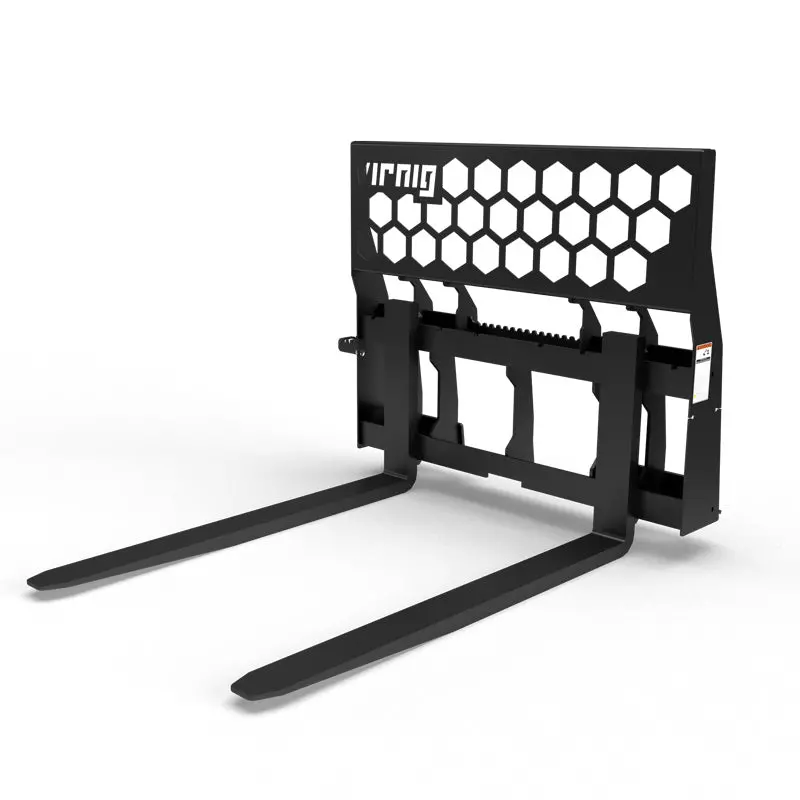 Virnig Rail Pallet Fork: Hex-Guard | Pfhg Series | Tine Lengths 42” To 72” | 15-25 Gpm | For Skid Steers 1
