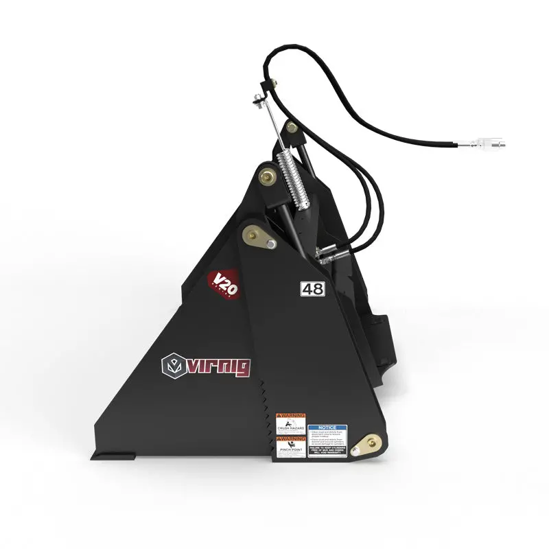 Virnig V20 Mini Skid Steer Multi-Purpose Bucket (4-In-1) | Cmp Series | Widths 36" To 54" | 15-25 Gpm | For Mini Skid Steers 9