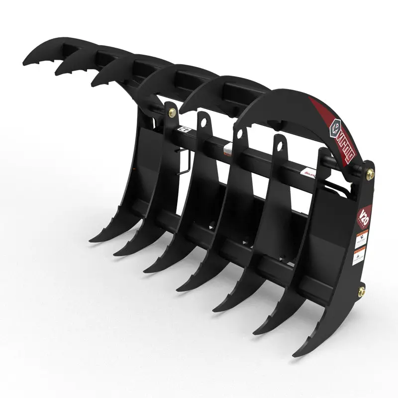 Virnig V20 Mini Skid Steer Root Rake Grapple | Crg Series | Widths 36" To 48" | 15-25 Gpm | For Mini Skid Steers 1