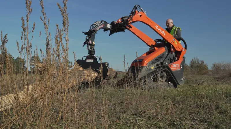 Virnig V20 Mini Skid Steer Rotating Log Grapple (Clg) | Width 29.4" | 15-25 Gpm | For Mini Skid Steers 1