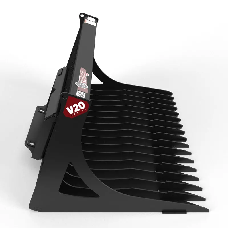 Virnig V20 Mini Skid Steer Skeleton Rock Bucket | Csrb Series | Widths 36" To 48" | 15-25 Gpm | For Mini Skid Steers 1