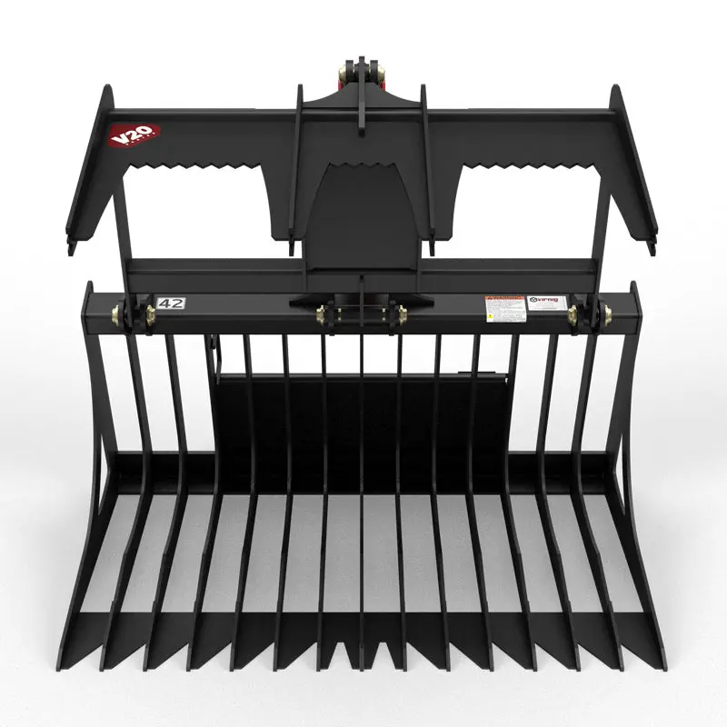 Virnig V20 Mini Skid Steer Skeleton Rock Grapple | Csrg Series | Widths 36" To 48" | 15-25 Gpm | For Mini Skid Steers 2