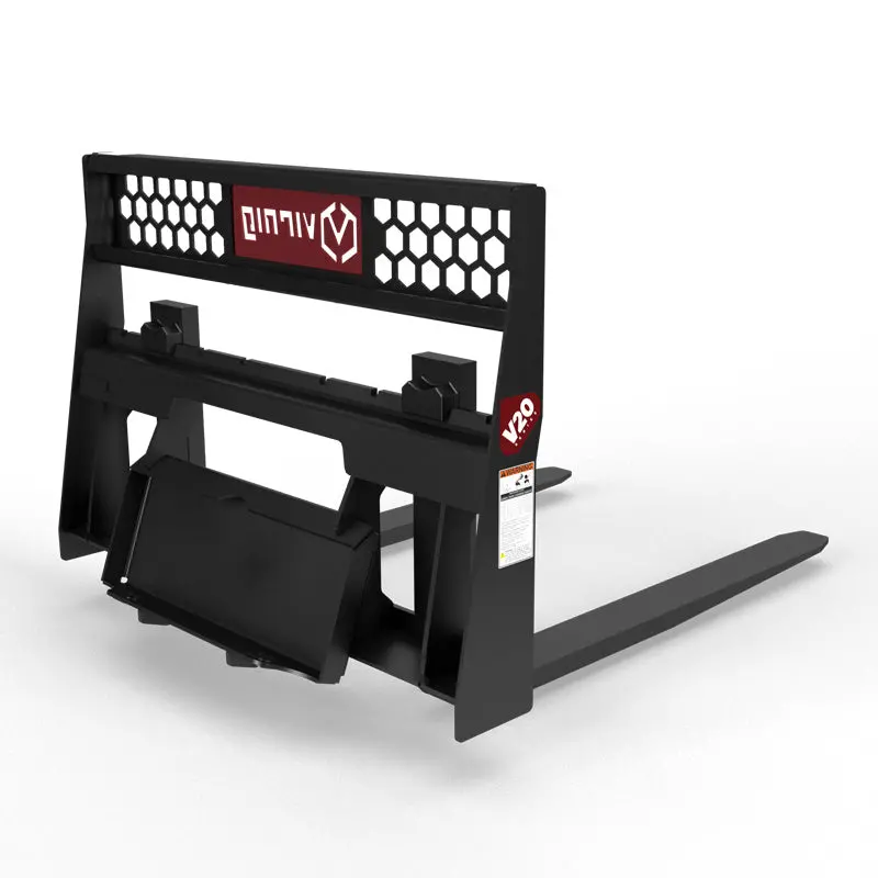 Virnig V20 Mini Skid Steer Wide Rail Pallet Fork | Models Cwpf3622 & Cwpf4222 | Widths 36" & 42" | 15-25 Gpm | For Mini Skid Steers 4