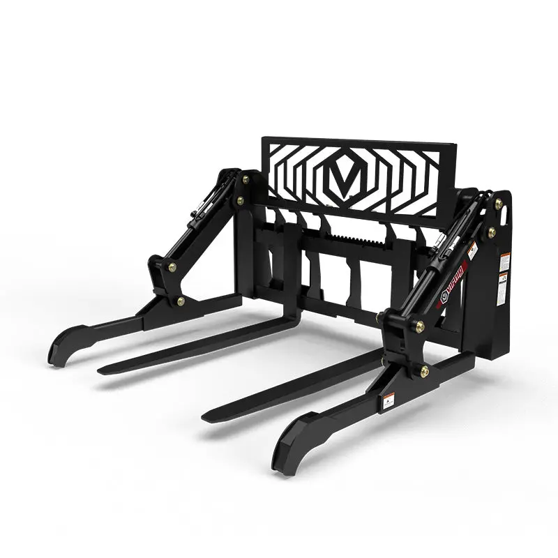 Virnig V60 Two-Cylinder Pipe & Mat Pallet Fork Grapple | Models Ppfg248 & Ppfg260 | Widths 48" & 60" | 15-25 Gpm | For Skid Steers 1