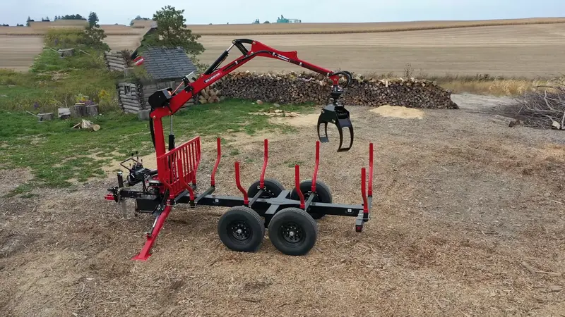 Wallenstein Log Loader | Models Lxt-95 & Lxt-115 | Trailer Bed Length 96" & 132" | 6-10 Hp | For Tractors 1