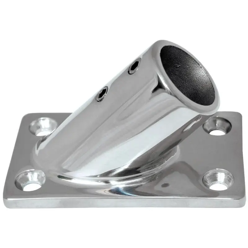 Whitecap 1" O.D. 45 Degree Rectangle Base Ss Rail Fitting [6115C] 1