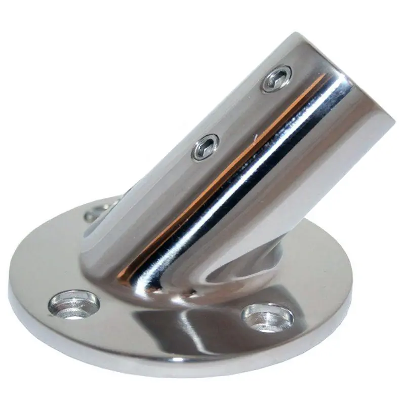 Whitecap 1" O.D. 45 Degree Round Base Ss Rail Fitting [6114C] 1