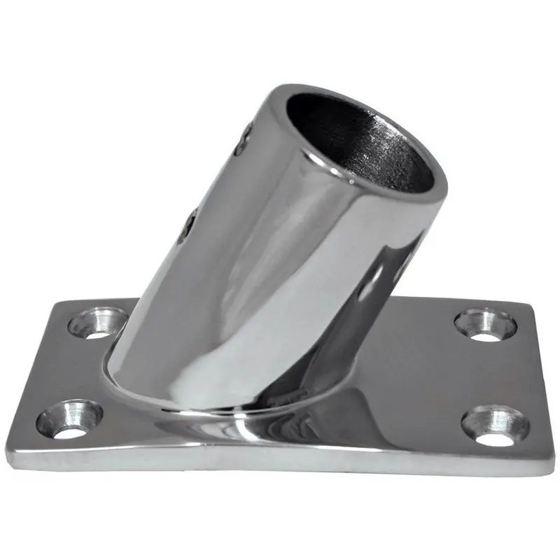 Whitecap 1" O.D. 60 Degree Rectangle Base Ss Rail Fitting [6142C] 1