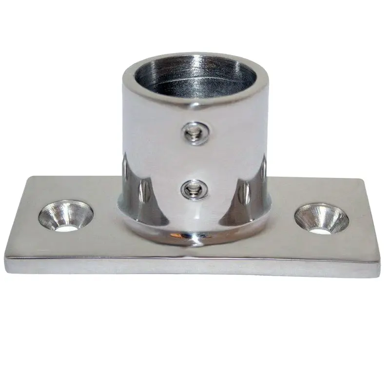 Whitecap 1" O.D. 90 Degree 2-Hole Rectangle Base Ss Rail Fitting [6195] 1