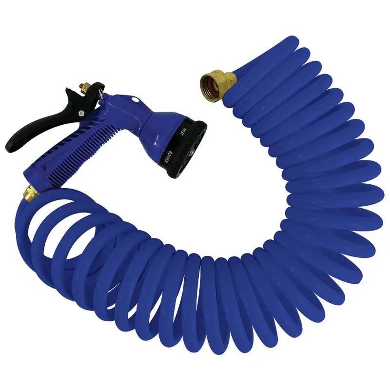 Whitecap 25 Blue Coiled Hose W/Adjustable Nozzle [P-0441B] 1