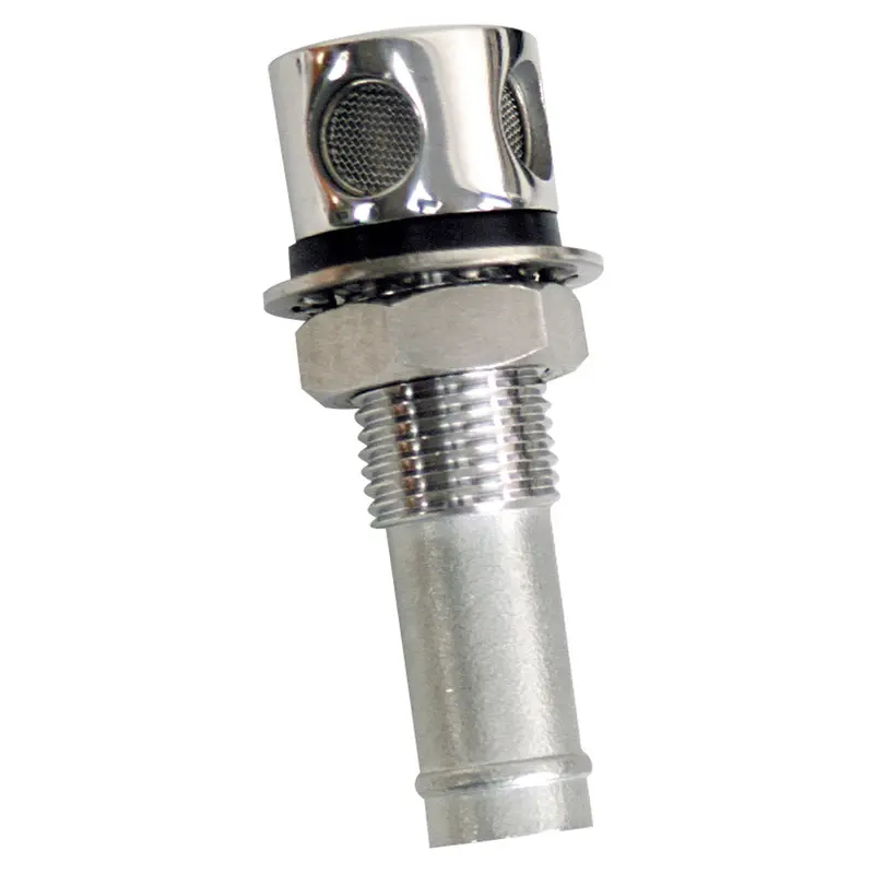 Whitecap Fuel Vent - Round Head, Straight, 9/16" Chrome Brass [S-7032C] 1