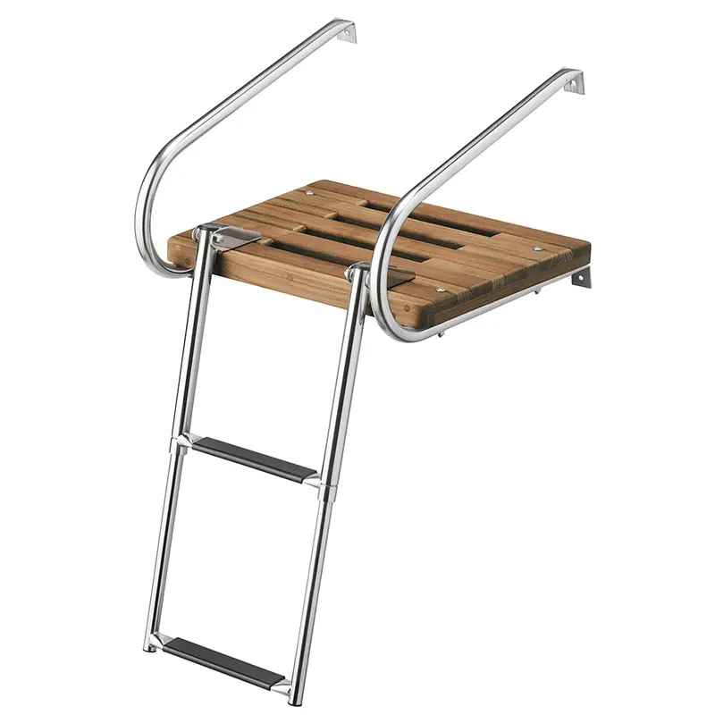 Whitecap Teak Swim Platform W/2-Step Telescoping Ladder F/Boats W/Inboard/Outboard Motors [68904] 1