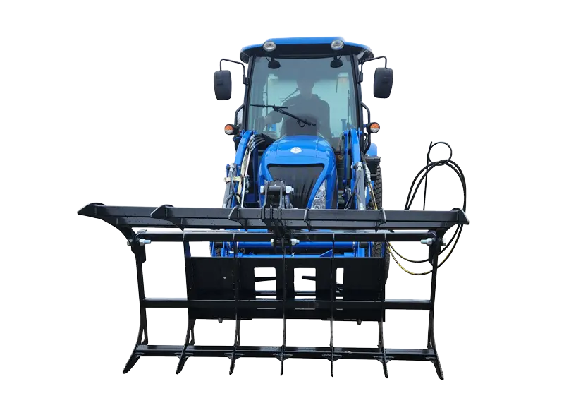 Wifo Equipment Grapple Rake Skid Steer Mount | Model Gpss/90" Hose Series | Working Width 48″-66" | Ssl Mount | 45 Hp Max | For Tractor 2