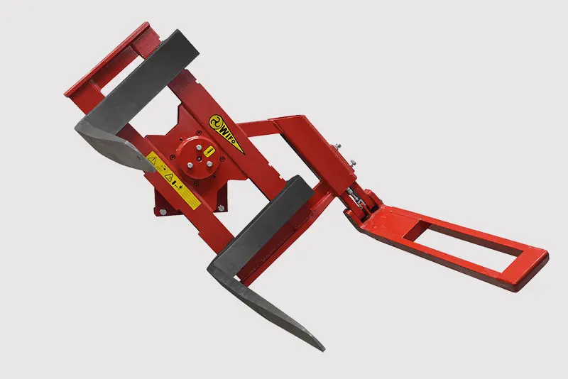 Wifo Equipment Rotating Pallet Fork | Model K53a-O/Ge/Hose | Folding Side Arm 48" Long | Capacity 5500 Lbs | For Tractor 1