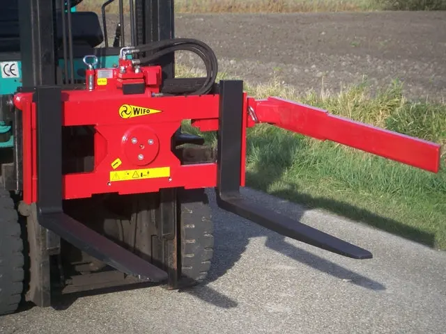 Wifo Equipment Rotating Pallet Fork | Model K53a-O Series | Folding Side Arm | Capacity 5500 Lbs - 7700 Lbs | 48" Long | For Skid Steer 1