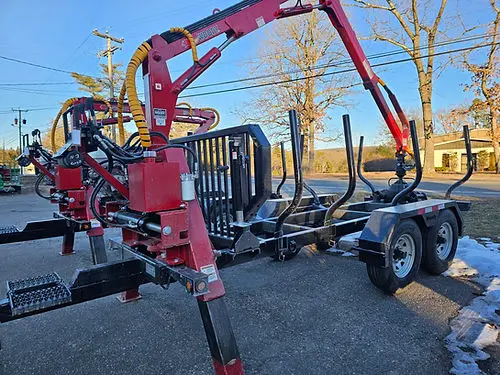 Woody Equipment 12'3'' Road Trailer Model 12-78 Hv-R With Log Loader Model 130 Hd, 150 Hd & 170 Hd | Pull Type | For Small Trucks & Tractors 1