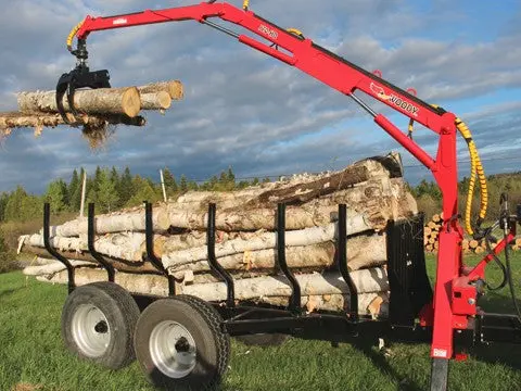 Woody Equipment 16′ Forestry Trailer Model 16-86 Hv With Log Loader Model 170-Hd | Pull Type | For Trucks, Skidders & Tractors 1