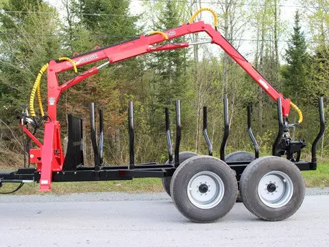 Woody Equipment 16′ Forestry Trailer Model 16-86 Hv With Log Loader Model 170-Hdt | Pull Type | For Trucks, Skidders & Tractors 1