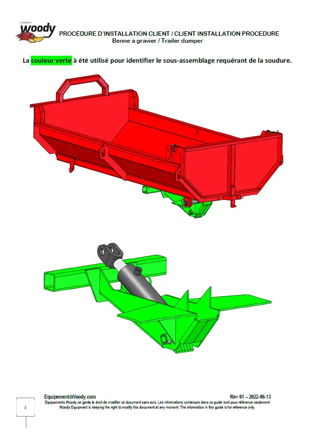 Woody Equipment 7' To 12' Hydraulic Gravel Bin | With Cylinder | For Trailers 3