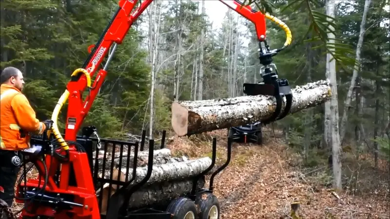 Woody Equipment 8' 9'' Forestry Trailer Model 9-58 Hv With Log Loader Model 95 Hd | Pull Type | 15 Hp - 30 Hp | For Compact Tractor 1
