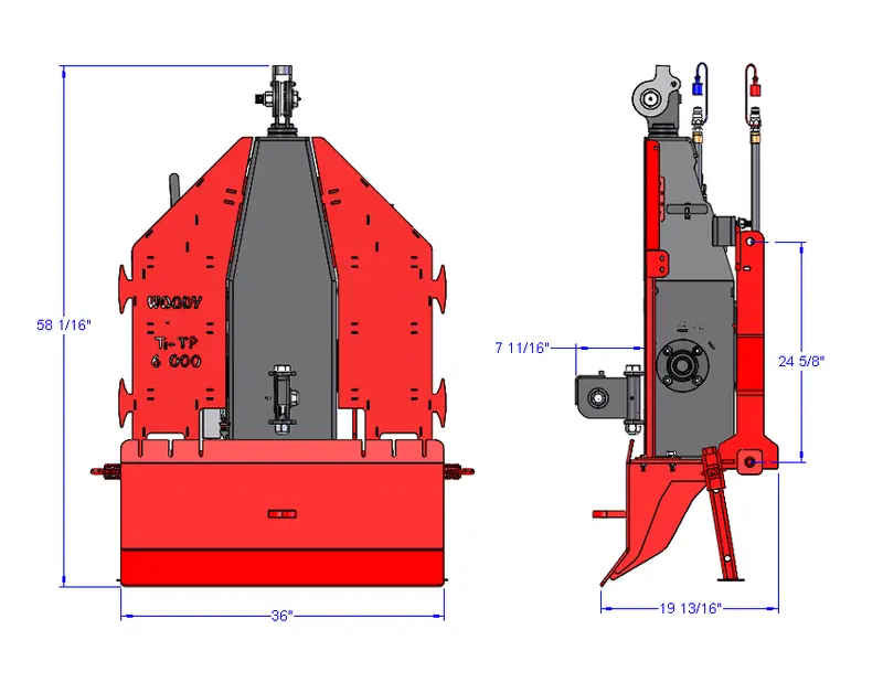 Woody Equipment Hydraulic Winch 3 Points | 6000Lbs | With 110' Synthetic Cable | 20 To 30 Hp | For Tractors 2