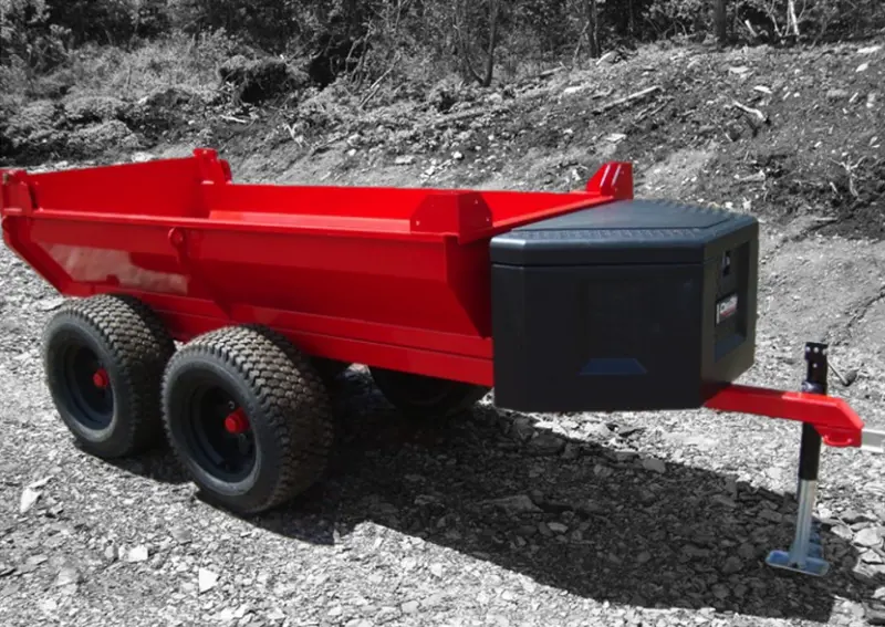 Woody Equipment Tilting Dump Trailer Model 407 & 408 V Series | 18-45 Hp | Pull Type | For Atvs, Side By Sides & Small Tractor 2