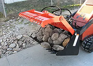 Worksaver | Sweep Action Rock Grapple | Model 812230 | Width 42" | Hydraulic Flow 8-12 Gpm | For Mini Skid Steers 1
