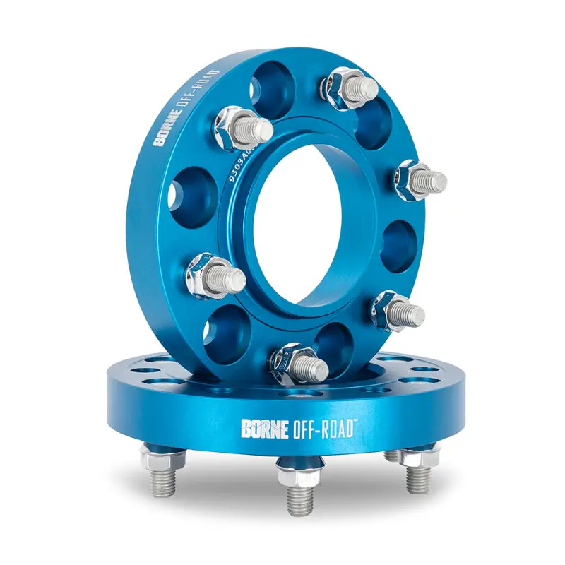 Borne Off-Road Blue Anodized Wheel Spacers – 6X139.7Mm, 38.1Mm Thickness, 78.1Mm Hub Centric, M14X1.5 1