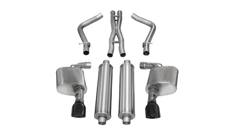 Corsa Black Sport Cat-Back Exhaust For 2012–2013 Dodge Charger Srt-8 (6.4L V8) 1