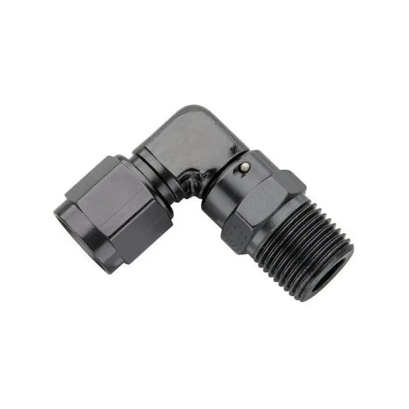Fragola -8An Female Swivel To 3/8 Npt 90-Degree Black Fitting 1