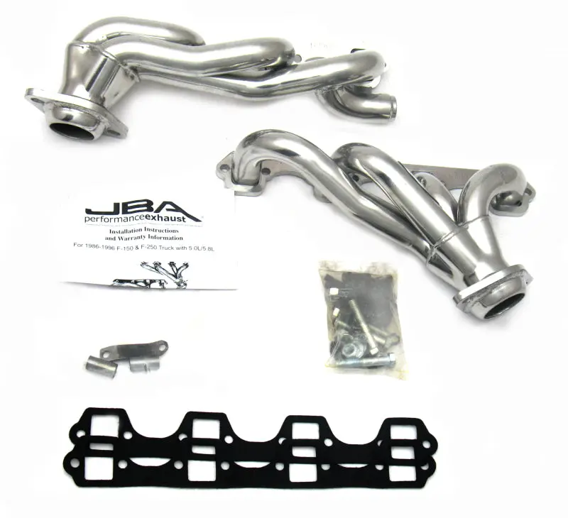 Jba Ceramic-Coated Shorty Headers For 1987–1996 Ford F-150 (5.8L Sbf, 1-5/8" Primary Tubes, 4-Way Catalytic Forward Design) 1