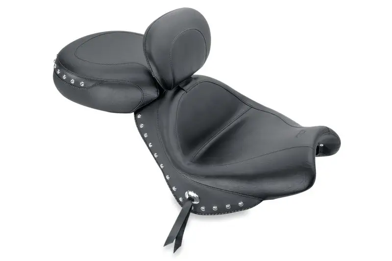 Mustang Two-Piece Touring Seat With Driver Backrest For 2004–2009 Honda Vtx1300C – Black 1