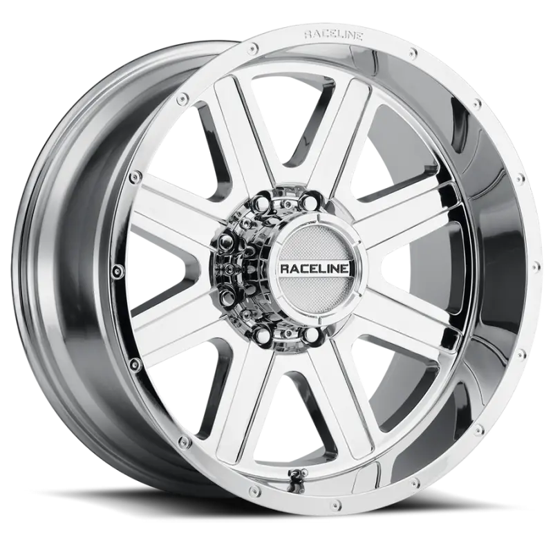 Raceline Hostage Forged Wheel – 22X12 Inches, 8X165.1 Bolt Pattern, -44Mm Offset, 125.2Mm Bore, Chrome Finish 1